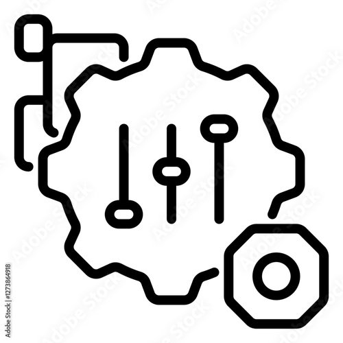 setting icon, line icon style