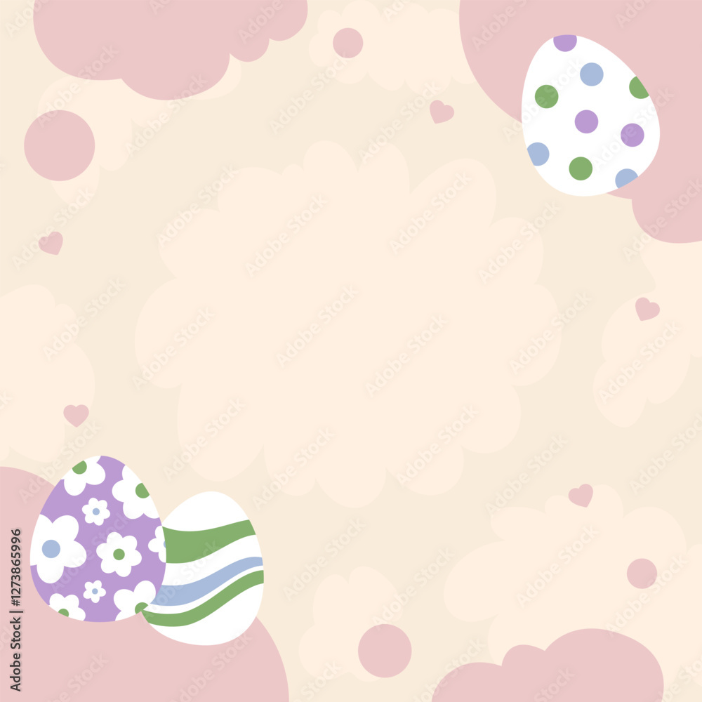 Easter Egg Hunting Square Frame Border Background Easter Egg Hunting Square Frame Border Background