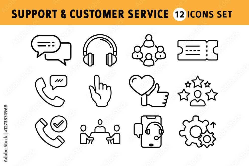 Fototapeta premium Collection of Vector Customer Support Icons