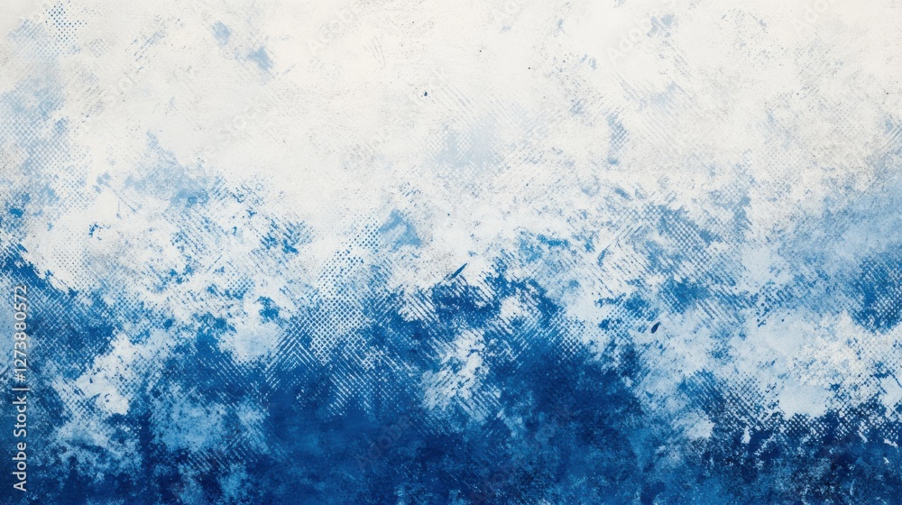 Abstract blue and white textured painting resembling a serene sky or ocean. Abstract blue and white textured painting resembling a serene sky or ocean.
