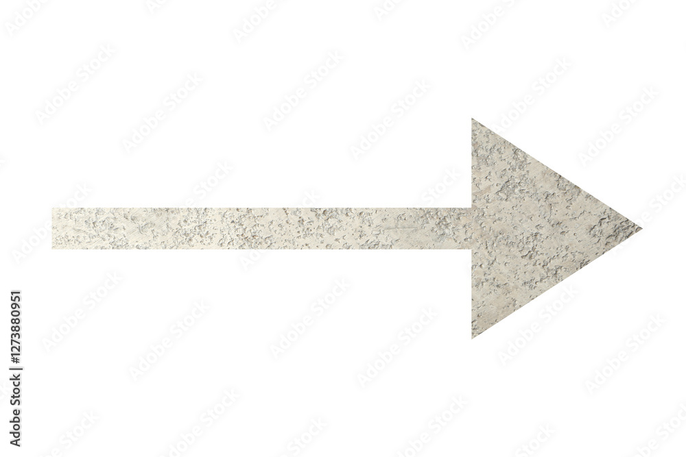 Fototapeta premium Arrow with texture of silver material isolated on white