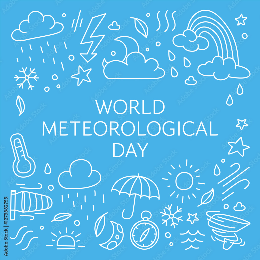 Fototapeta premium World Meteorological Day weather-themed illustration