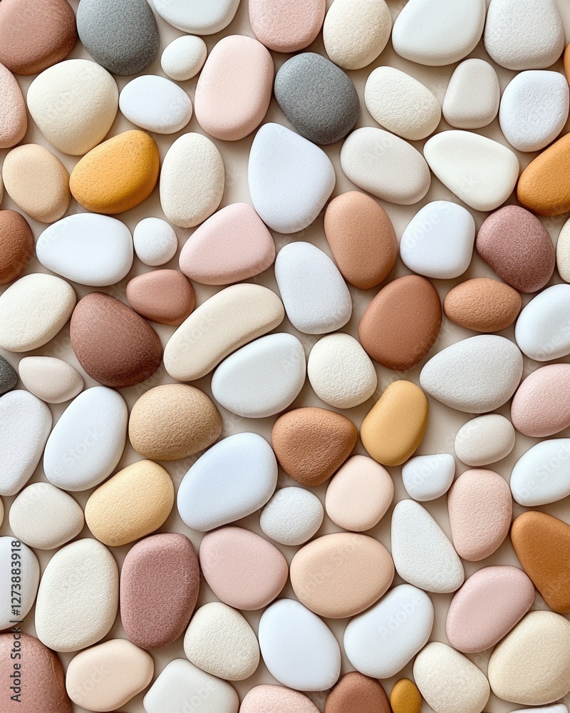 This image displays a collection of colorful, rounded stones with a smooth texture. The stones are positioned closely together, creating a visually This image displays a collection of colorful, rounded stones with a smooth texture. The stones are positioned closely together, creating a visually