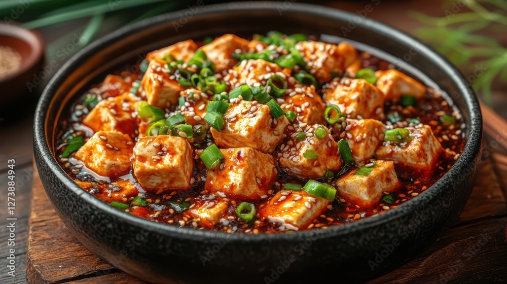 Fototapeta premium Spicy tofu dish healthy