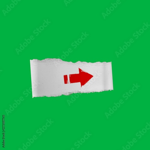 3d torn paper arrow sign