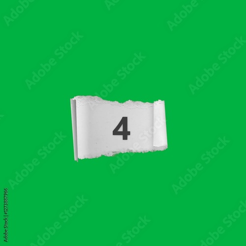 3d torn paper counter countdown 