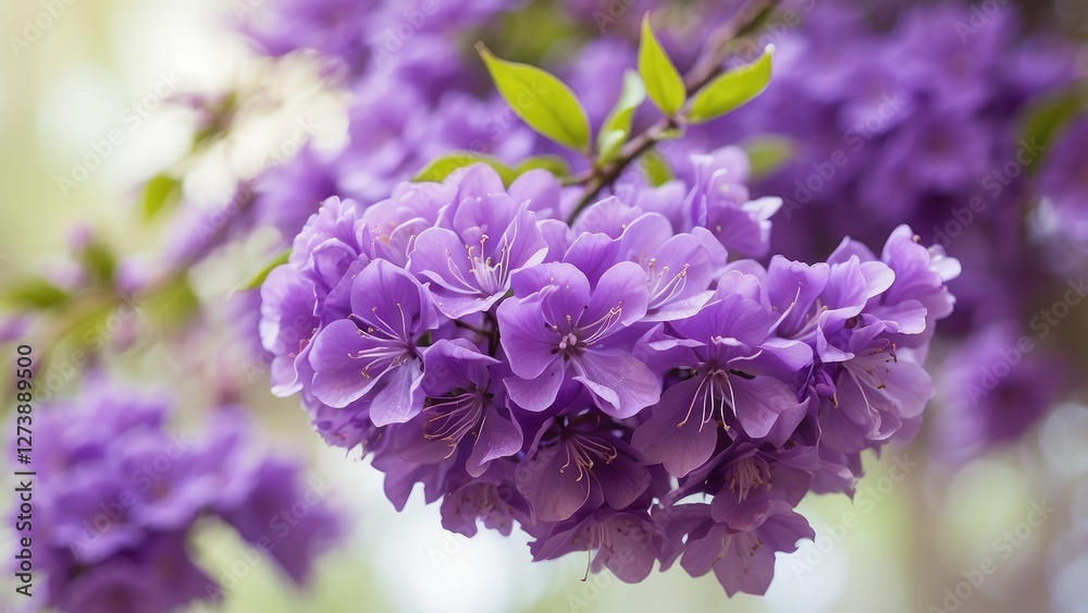 Jacaranda Tree's Purple Blossoms with Empty Space for Text Jacaranda Tree's Purple Blossoms with Empty Space for Text