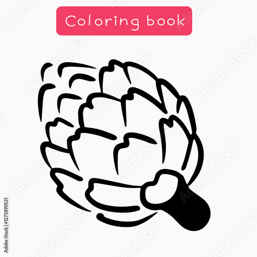 Coloring book for children, coloring page with vegetable, vector illustration available for printing