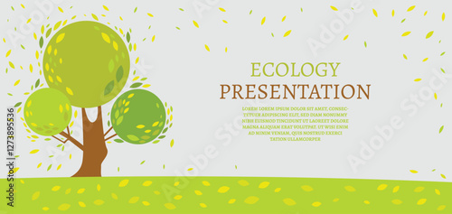 Colorful presentation slide with a summer tree.