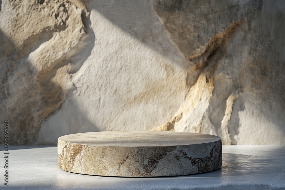 Stone podium for display product. Background for cosmetic product branding, identity and packaging inspiration. Stone podium for display product. Background for cosmetic product branding, identity and packaging inspiration.