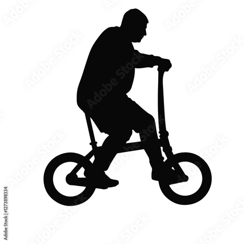 Cycling silhouette in motion, active lifestyle concept