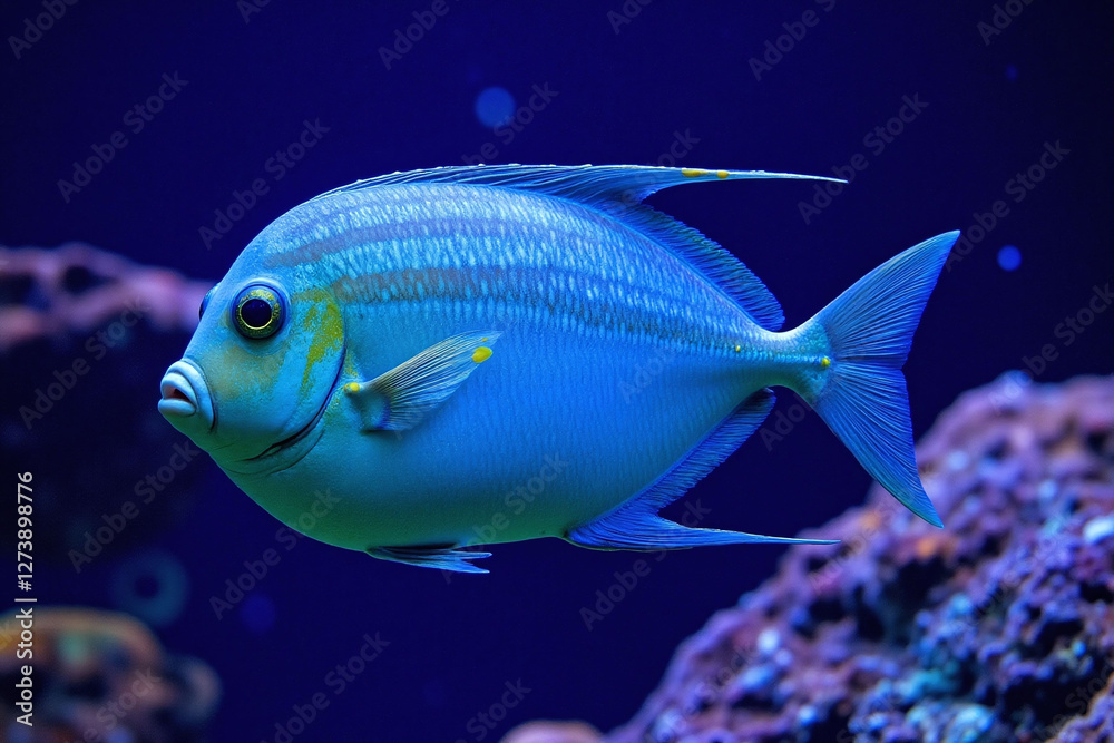 Naklejka premium Fish swimming in vibrant underwater environment
