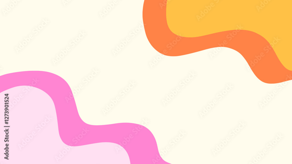 Abstract background vector illustration with orange pink waves suitable for presentation templates