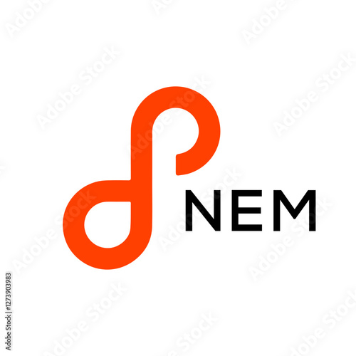 NEM Letter Initial Logo Design Template Vector Illustration