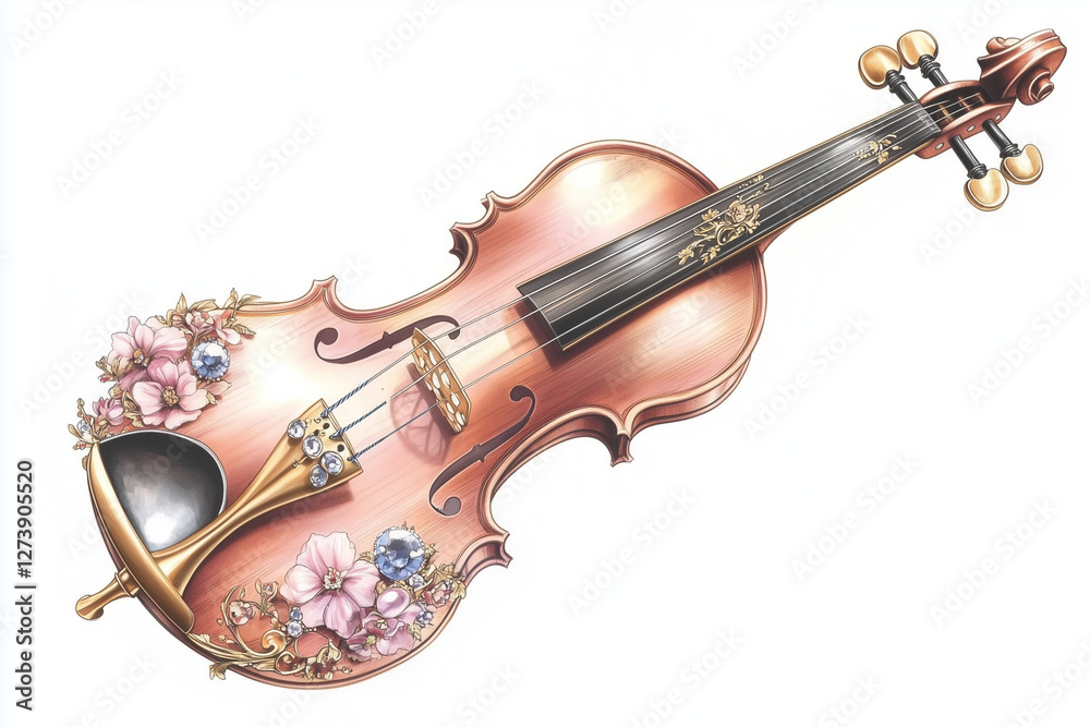 Obraz premium violin isolated on white background