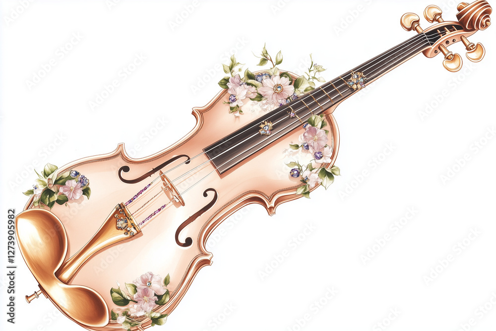 Obraz premium violin isolated on white background