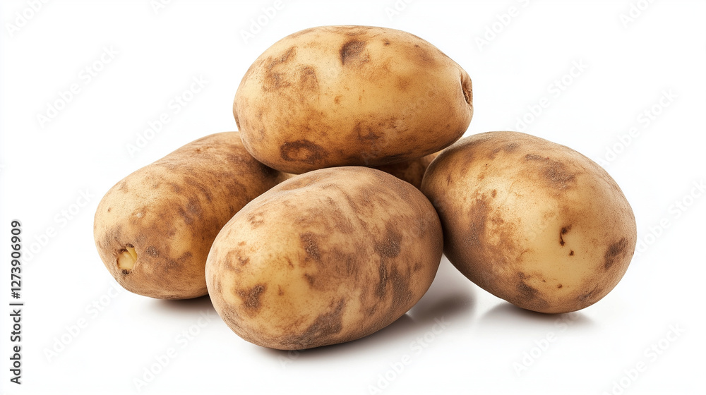a close up of fresh brown potato food vegetable isolated on white background a close up of fresh brown potato food vegetable isolated on white background