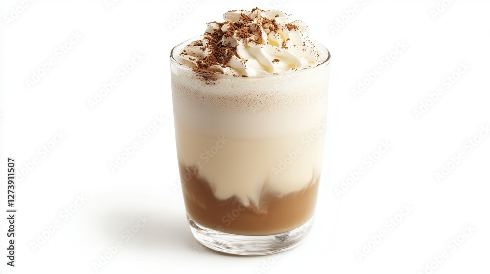 A tall glass filled with coffee, topped with whipped cream and drizzled with chocolate, creating an indulgent treat for coffee lovers. A tall glass filled with coffee, topped with whipped cream and drizzled with chocolate, creating an indulgent treat for coffee lovers.