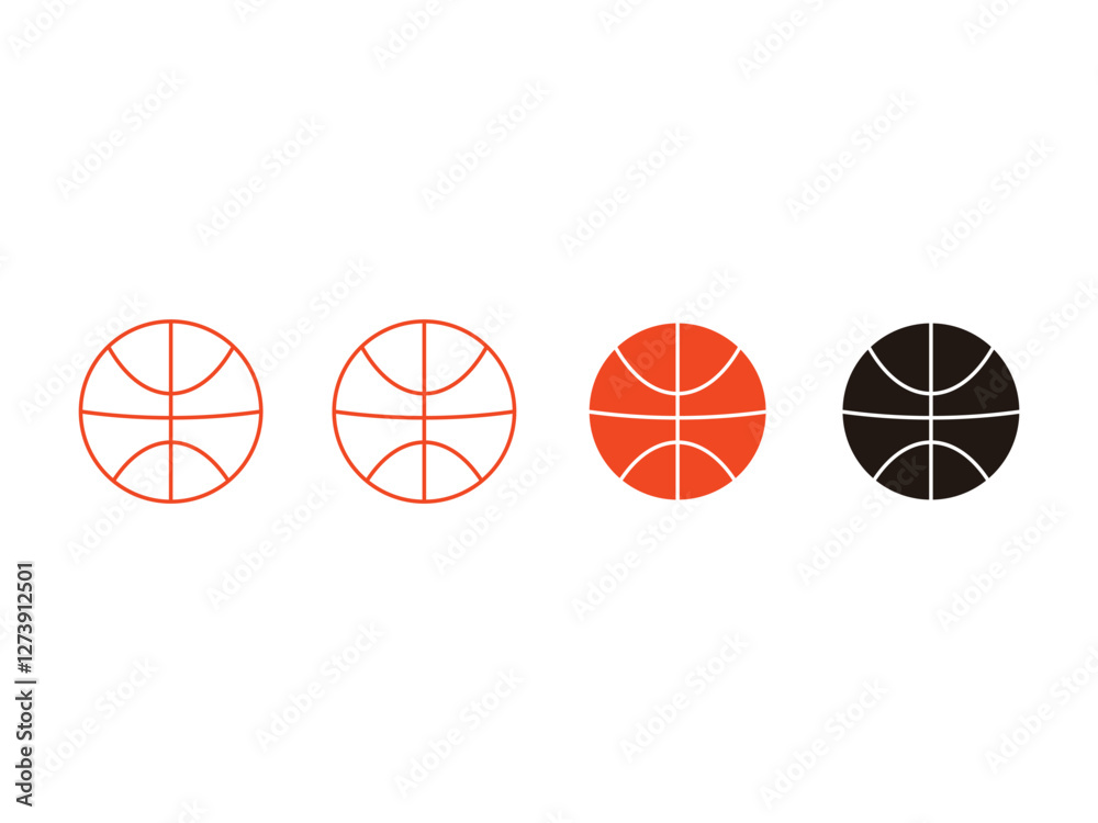 set of editable vector sports equipment basketball symbol design illustration isolated on transparent background set of editable vector sports equipment basketball symbol design illustration isolated on transparent background
