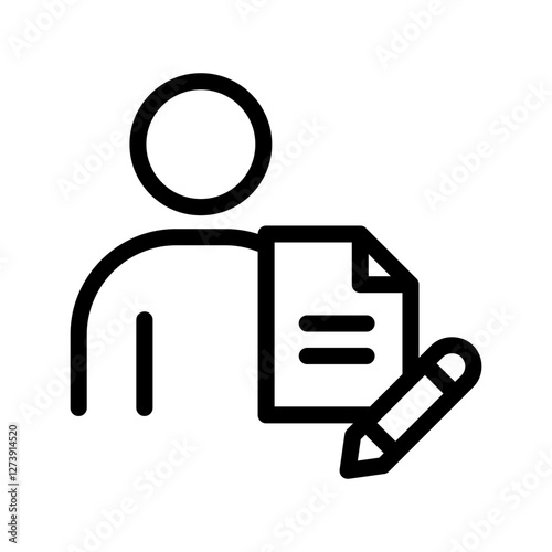 8 copywriter line icon illustration vector graphic.eps