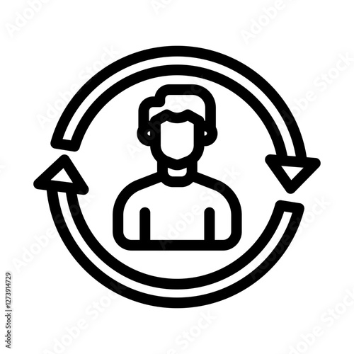 18 returning visitor line icon illustration vector graphic.eps