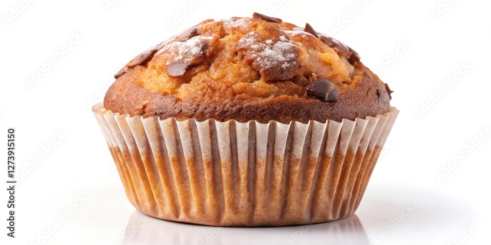 Single Muffin on White Background Single Muffin on White Background