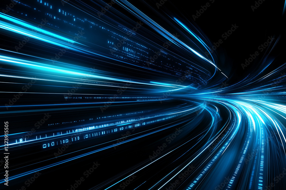 Blue binary data cyberspace background Blue binary data cyberspace background