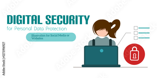 illustration Concept of data protection. Shield on computer data management and protect data. hacker attack phishing database security hacker steal personal data.vector website template website page photo