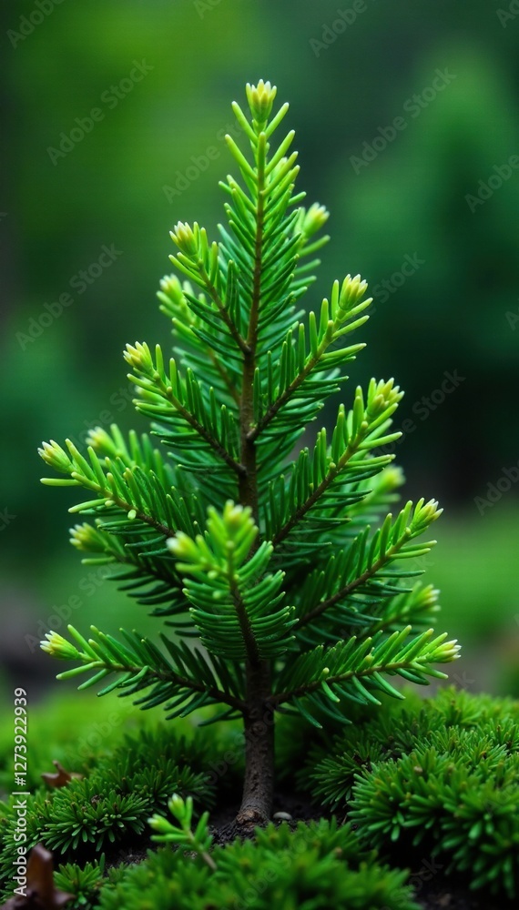 Low-growing evergreen with soft needle-like leaves and conical shape, needle, small tree Low-growing evergreen with soft needle-like leaves and conical shape, needle, small tree