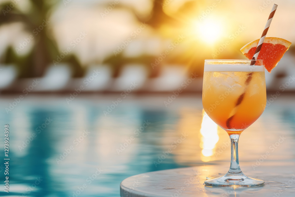 custom made wallpaper toronto digitalRefreshing drink by pool pure bliss and sunny relaxation