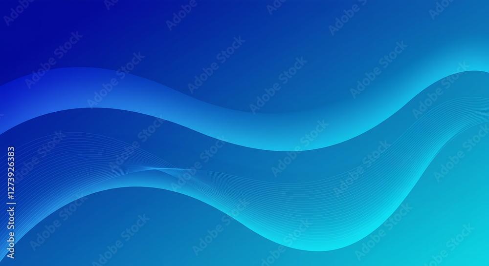 Fototapeta premium Abstract Blue Wave Background with Fluid Dynamic Flow Generative AI