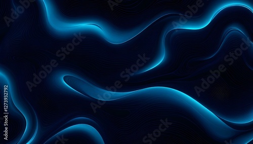 Fondo abstracto con líneas onduladas azules y turquesas