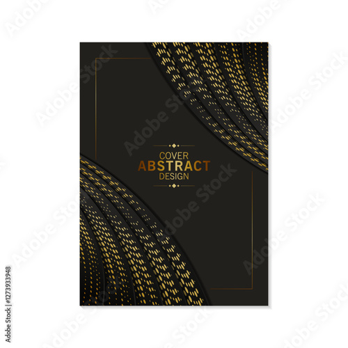 luxury company cover flyer with gold circle pattern