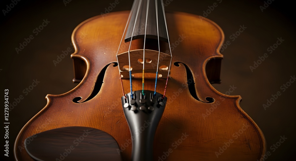 Fototapeta premium Close-up of a Beautiful Violin Detailed Musical Instrument Still Life