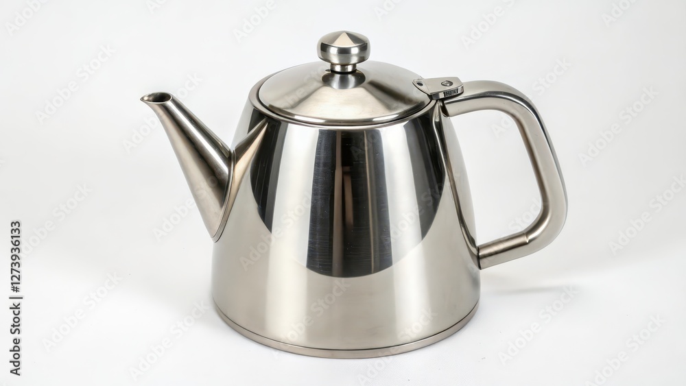 Stainless Steel Teapot on White Background Stainless Steel Teapot on White Background