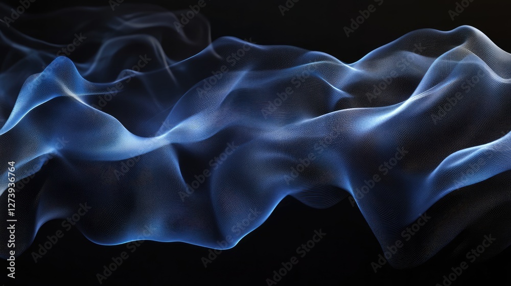 Obraz premium Abstract Blue Wave Particle Flow Design