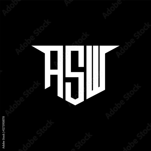 ASW letter logo design with white background in illustrator, vector logo modern alphabet font overlap style, calligraphy designs for logo, Poster, Invitation, etc. photo