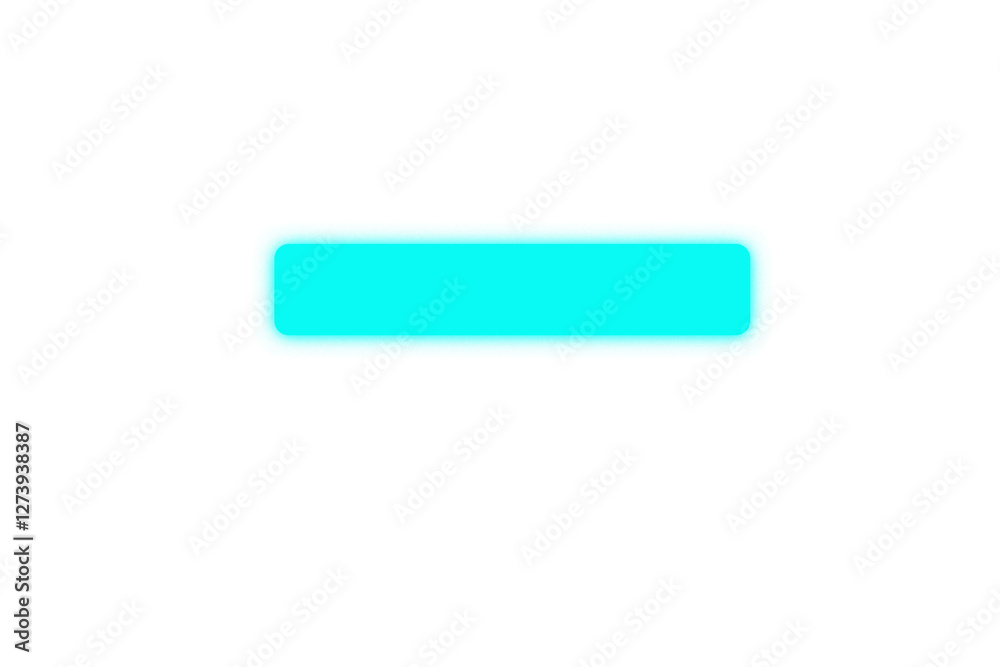 Glowing neon light rectangle button. Rounded blue neon shape on a transparent background. Neon frame for your design Glowing neon light rectangle button. Rounded blue neon shape on a transparent background. Neon frame for your design