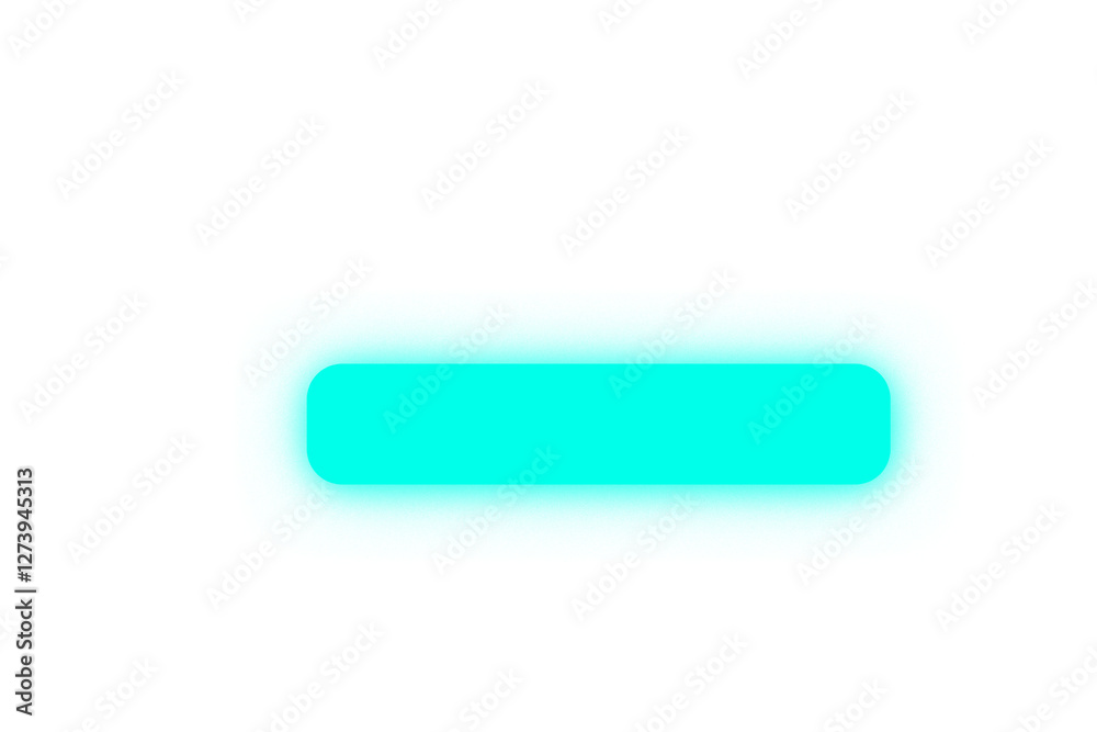 Glowing neon light rectangle button. Rounded blue neon shape on a transparent background. Neon frame for your design Glowing neon light rectangle button. Rounded blue neon shape on a transparent background. Neon frame for your design