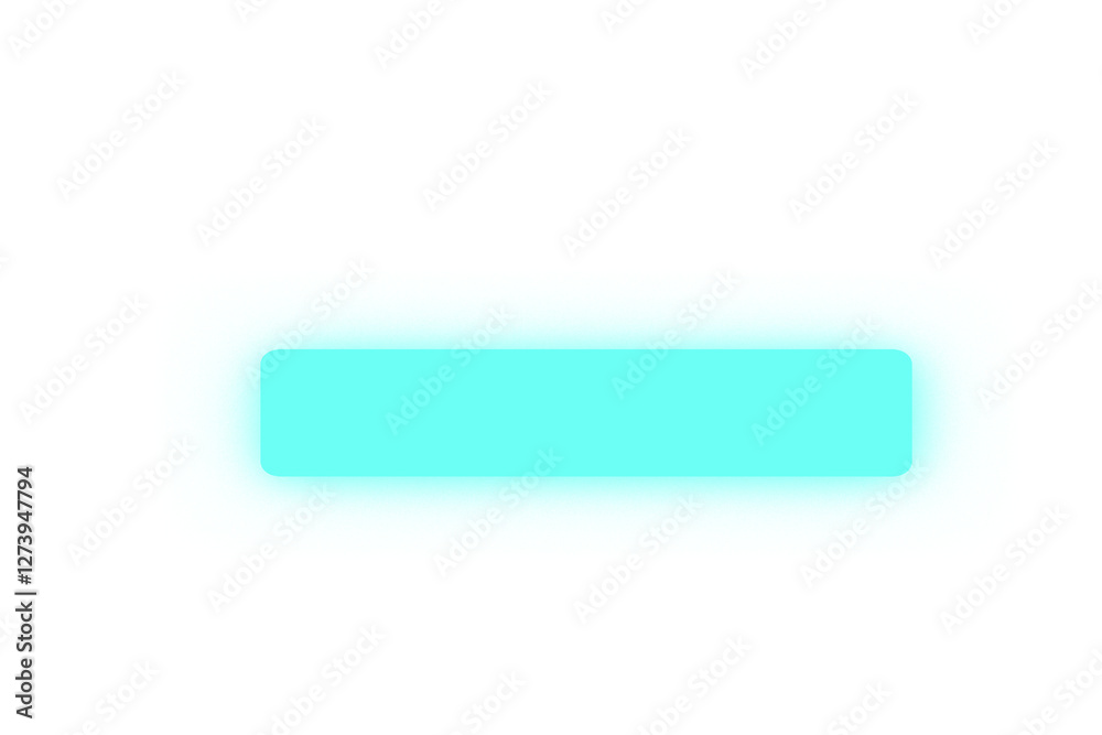 Glowing neon light rectangle button. Rounded blue neon shape on a transparent background. Neon frame for your design Glowing neon light rectangle button. Rounded blue neon shape on a transparent background. Neon frame for your design