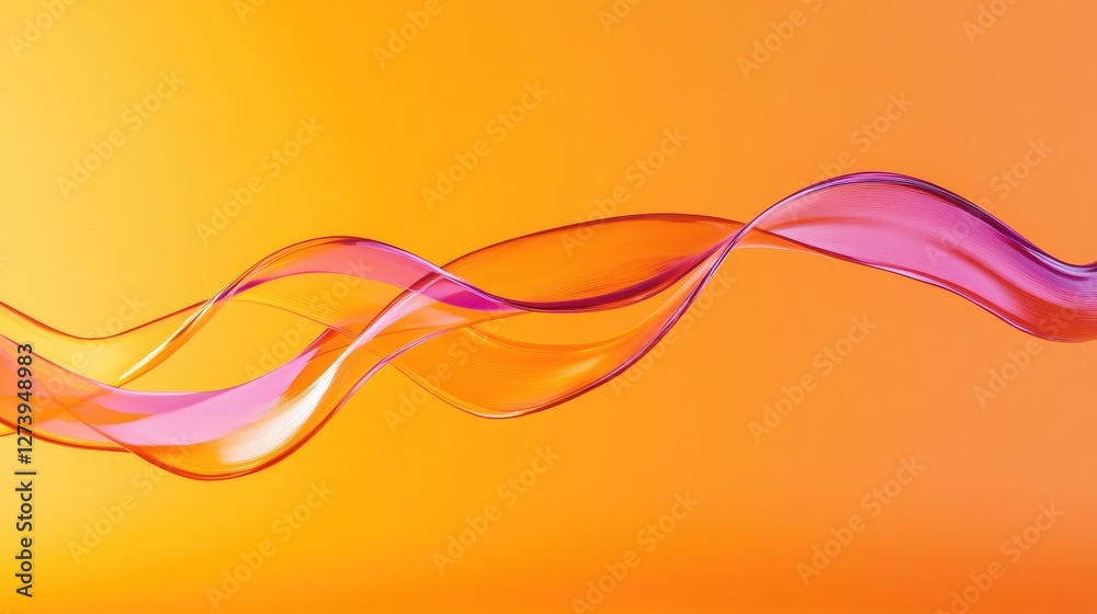 Naklejka premium Abstract Orange and Pink Swirling Wave Design