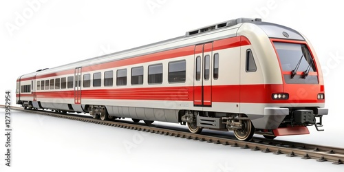 Modern High-Speed Passenger Train on White Background