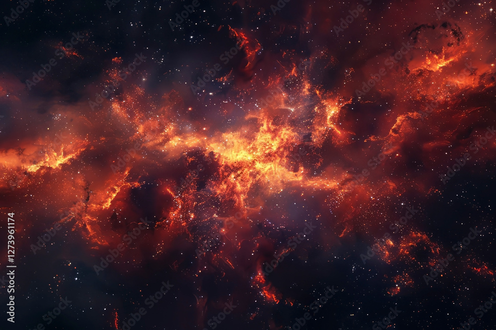 Beautiful red galaxy. Generative AI Beautiful red galaxy. Generative AI