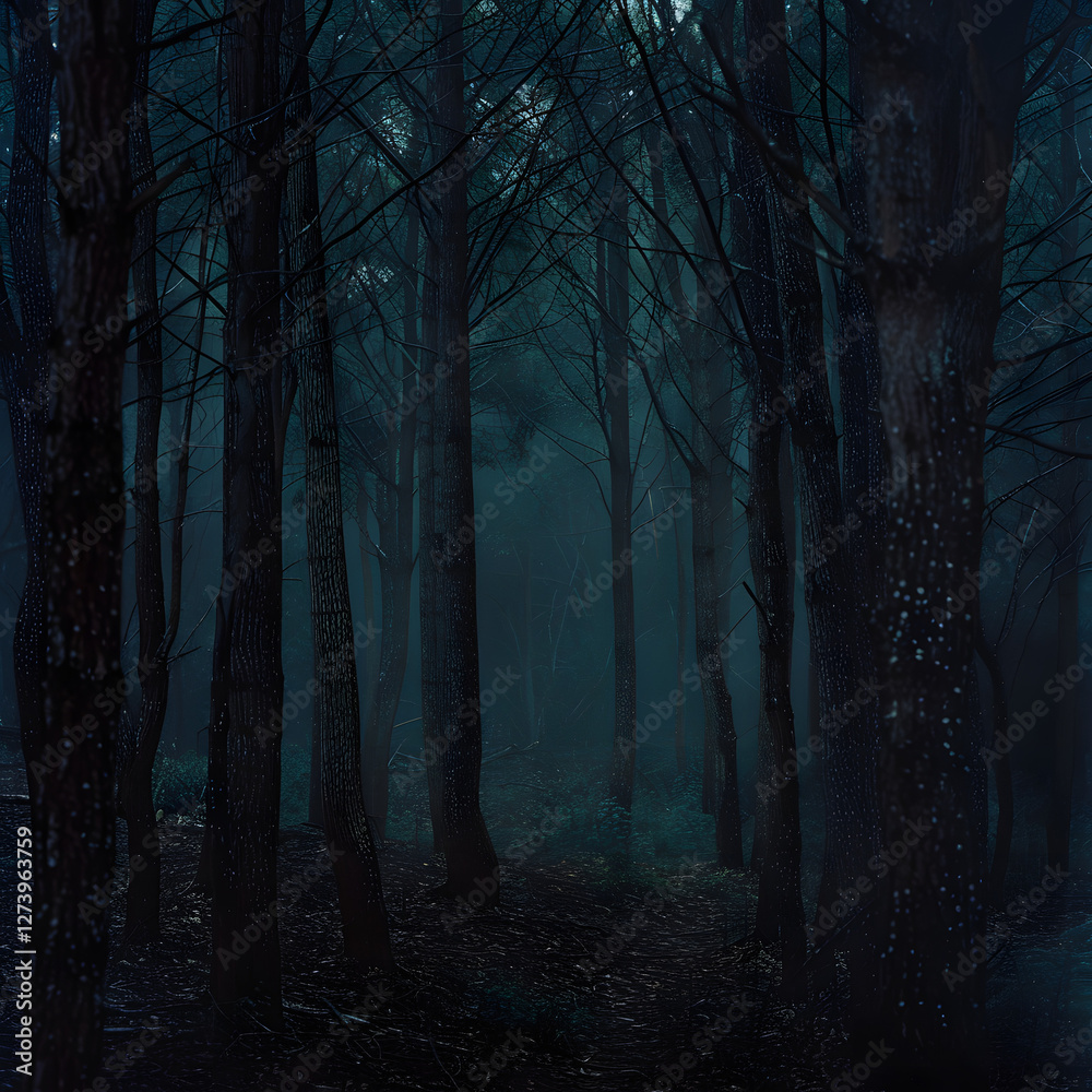 Naklejka premium night in the forest