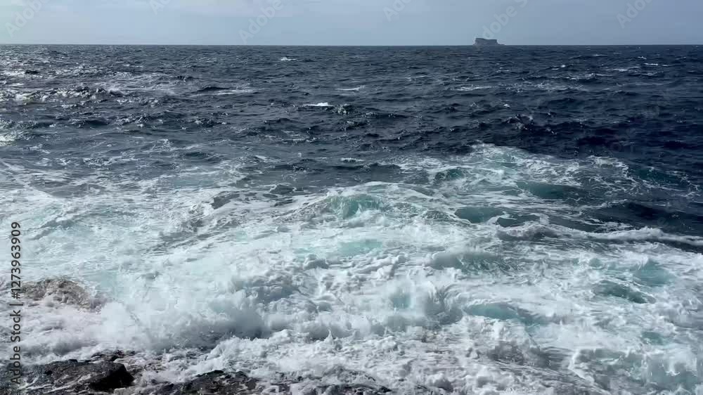 Stormy Sea and Rocky Coastline in Malta, February Stormy Sea and Rocky Coastline in Malta, February