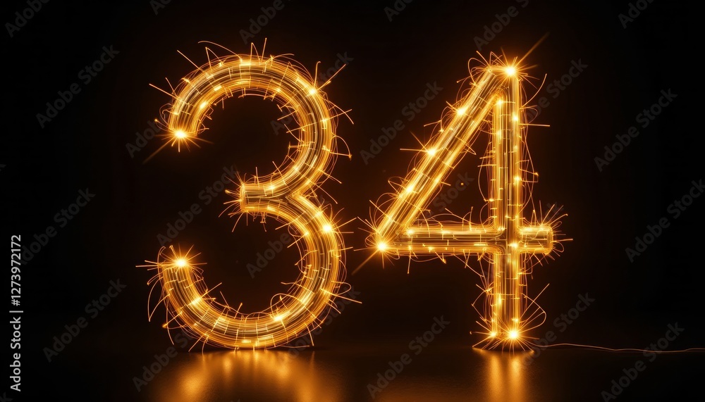 Sparkling Number Thirty-Four: A Festive Celebration in Light and Fire Sparkling Number Thirty-Four: A Festive Celebration in Light and Fire
