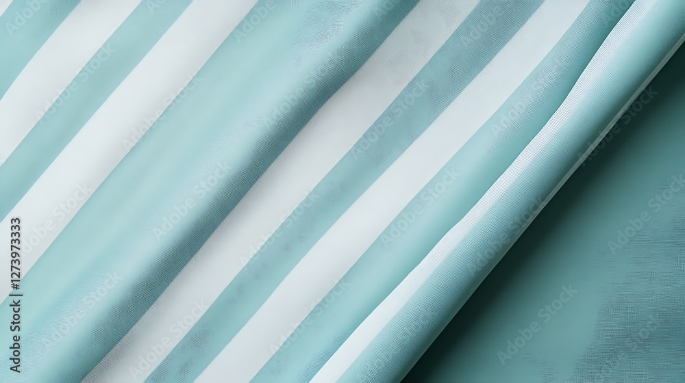Obraz premium Teal and white striped fabric draped elegantly