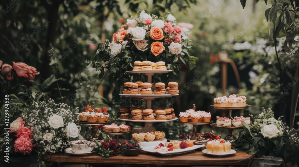 Sweet treats display garden party Sweet treats display garden party