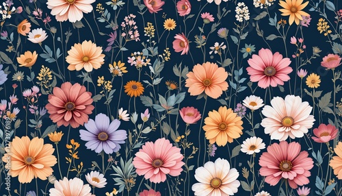 Wallpaper Mural Vibrant floral arrangement garden digital art nature aerial view beauty Torontodigital.ca