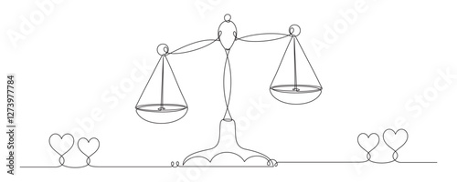 justice continuous line illustration vector 1